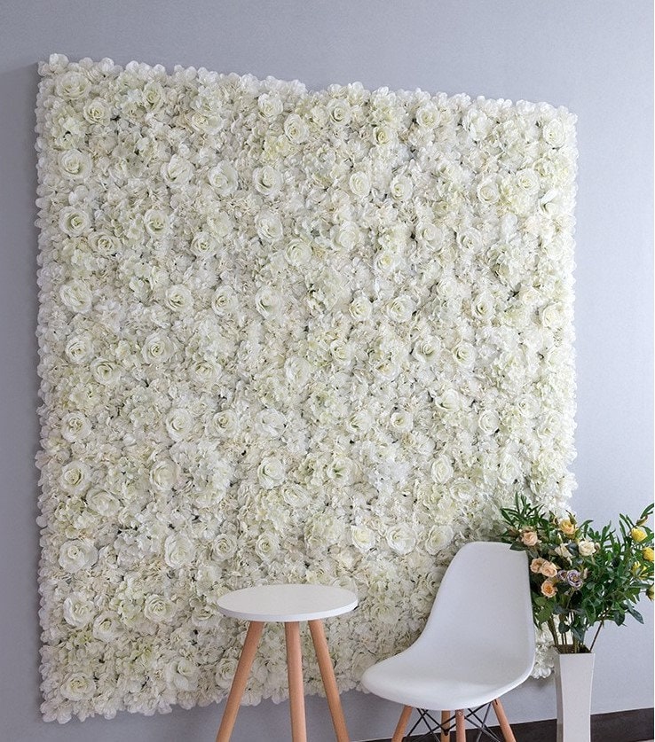 White Flower Wall Artificial Rose Hydrangea Flower Backdrops For Romantic  Photography Bridal Shower Panels