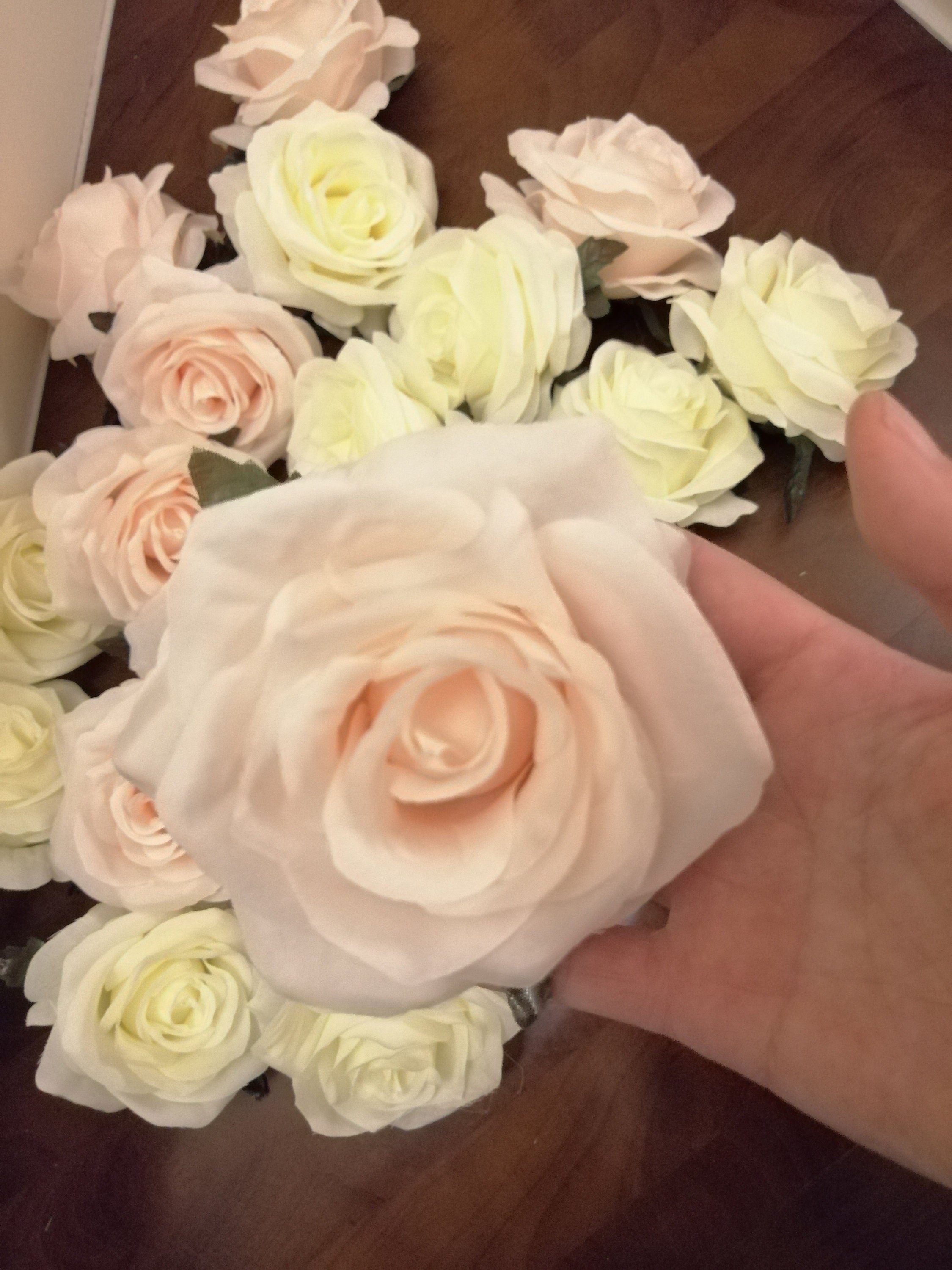 High Quality White 30 Heads Wedding Flowers Diam.10cm Simulation Silk Rose Flower Head DIY Wedding Decoration Flowers