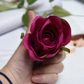 Wholesale Plum Wedding Rose 50 Heads Artificial Simulation Silk Rose Camellia Wedding Party DIY Background Decoration Flower Head