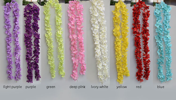 10pcs Length 180cm/70" Wisteria Garland Hanging Flowers For Outdoor Wedding Ceremony Decor Silk Wisteria Vine Wedding Arch Floral Decora