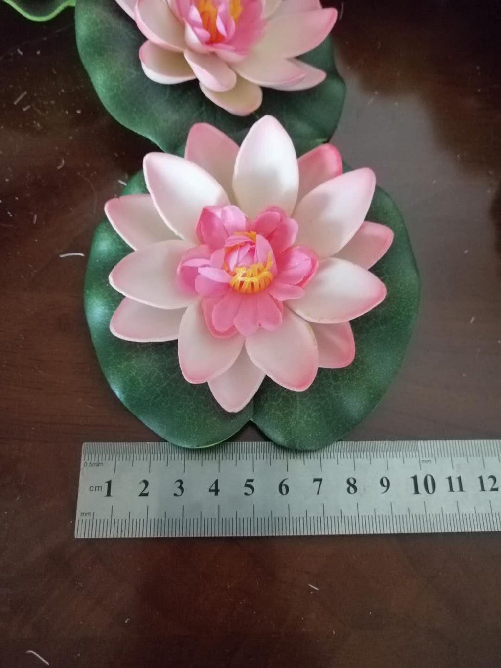 Pink 12 PCS Artificial PE Foam Lotus flowers Water Lily Floating Pool Plants Wedding Home Garden Decoration