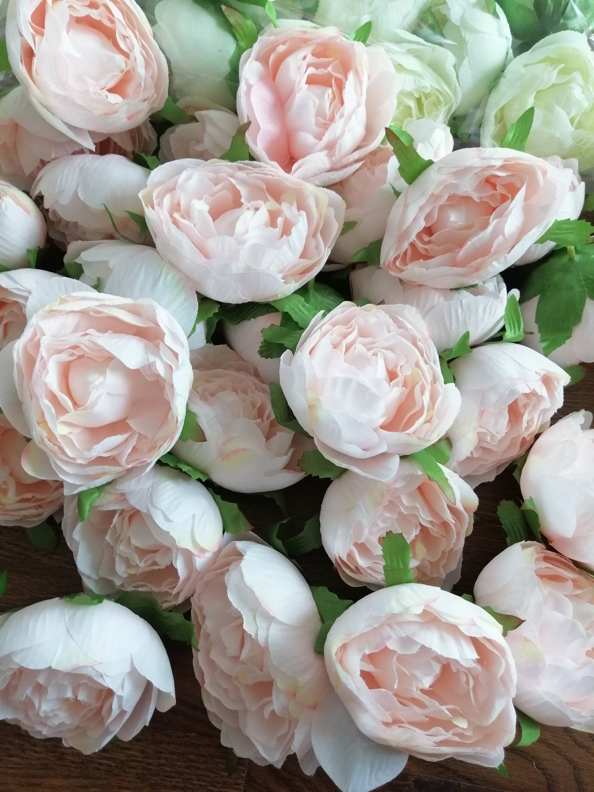 Wholesale Wedding Flower 60 Heads Artificial Simulation Peony Camellia Bud  Wedding Decoration Flower Head DIY Background