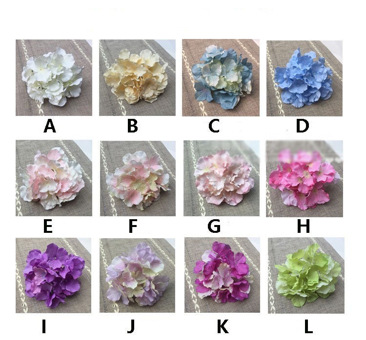 Wholesale 50Heads Artificial Simulation Silk Hydrangea Flower Head Diameter 16cm DIY Wedding Bride Shower Baby Shower Decoration Flower Head