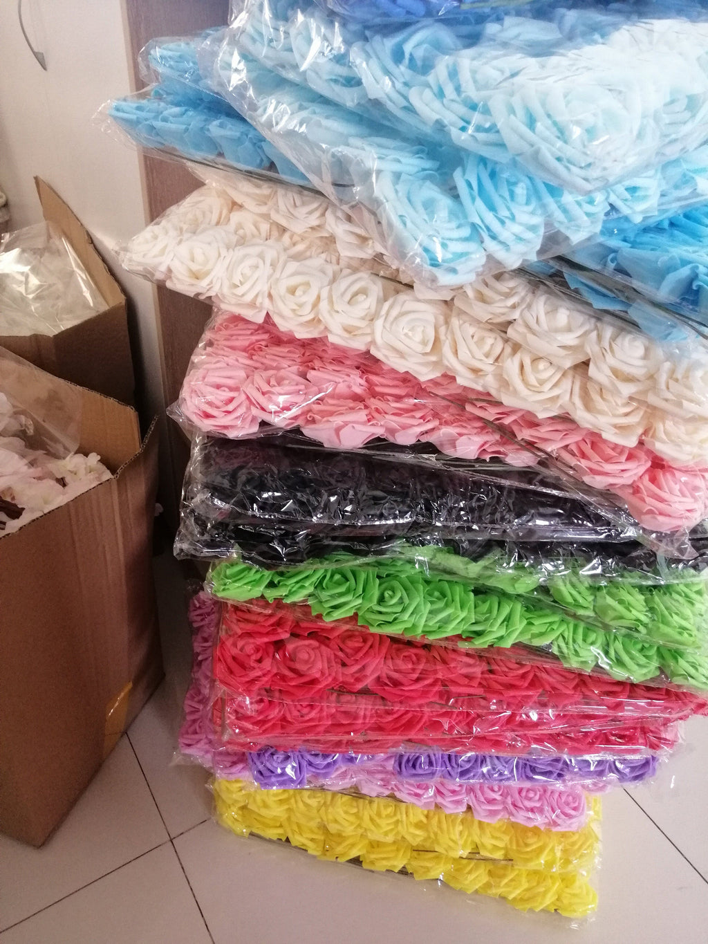 100 Stems Wedding PE Rose PE Foam Rose EVA Camellia Wedding Event Backdrop Decorations Floral Arrange Table Center Fale Flower