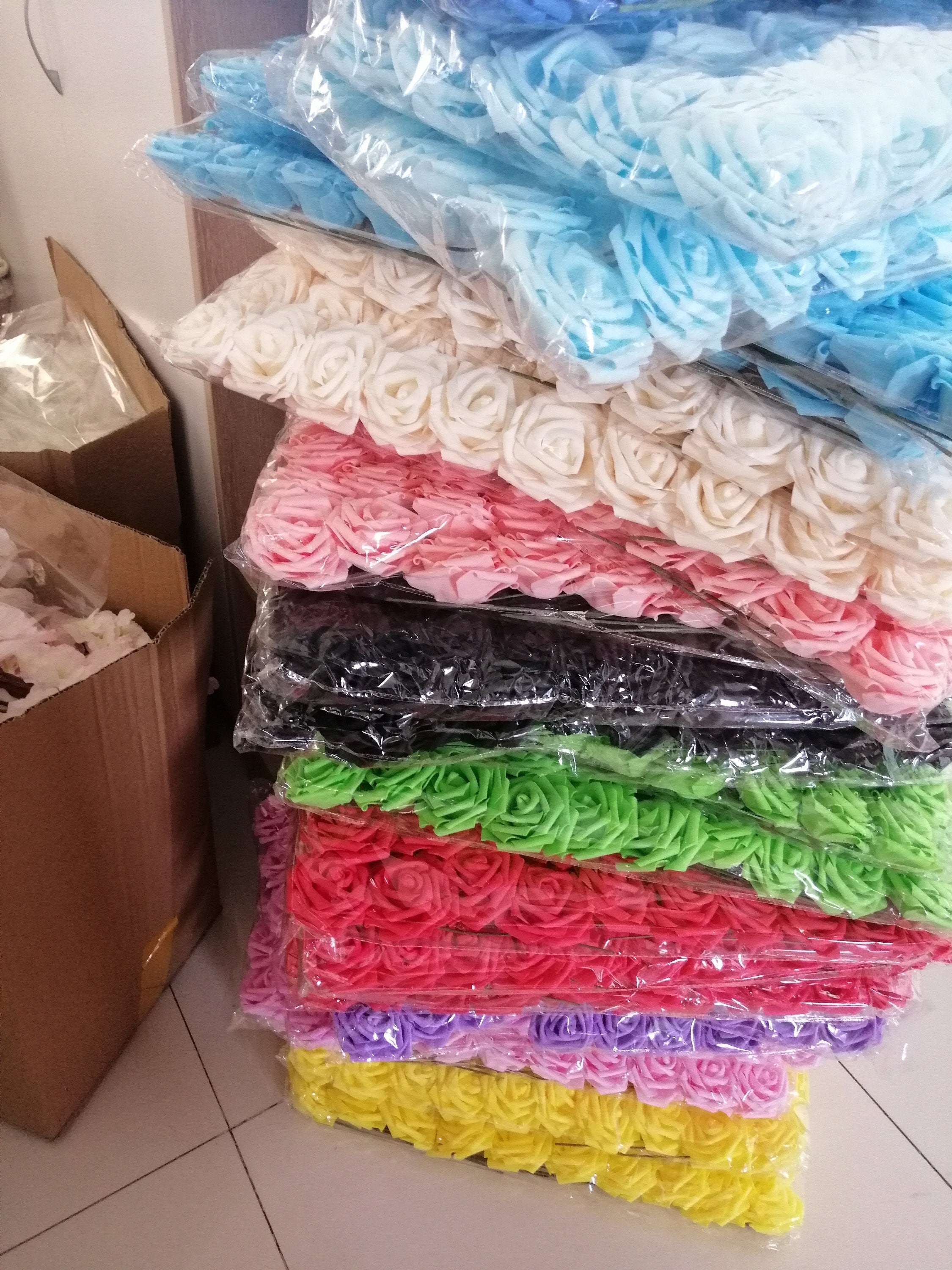 100 Stems Wedding PE Rose PE Foam Rose EVA Camellia Wedding Event Backdrop Decorations Floral Arrange Table Center Fale Flower