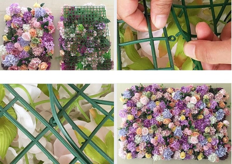 Artificial Flower Wall  Simulation Floral Wedding Backdrop For Romantic Photography Bridal Shower Baby Shower Panels 40*60cm