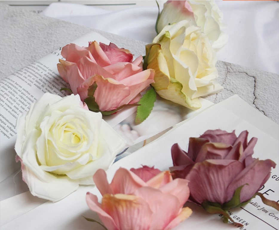 30 Heads Wedding Flower Artifical Simulation Floral Rose Camellia Diam.8cm  For Wedding Arrangement Supplies Party Home DIY Decoration
