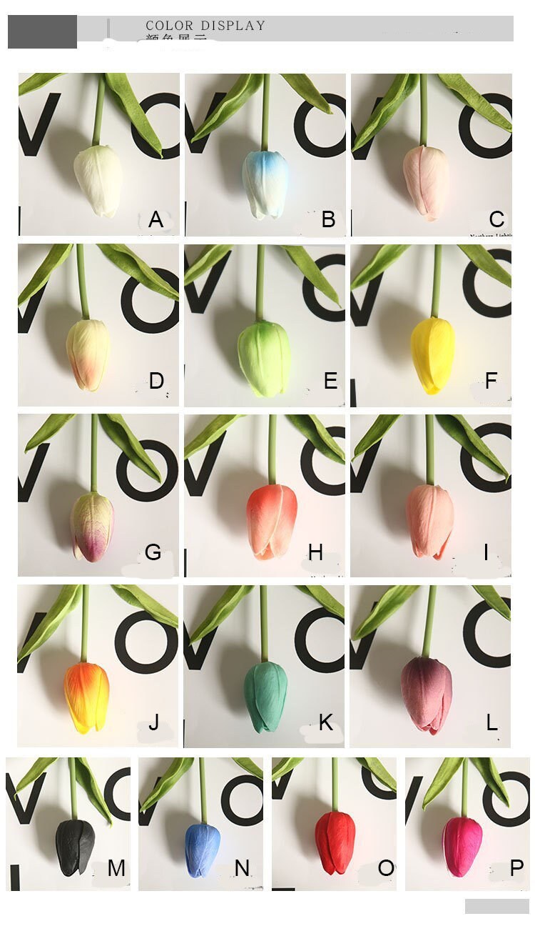 10PCS Soft Feel Hand Artifical Mini Tulip PU Foam Wedding Flowers Faux Tulips for Home Decorations Floral Arrangement