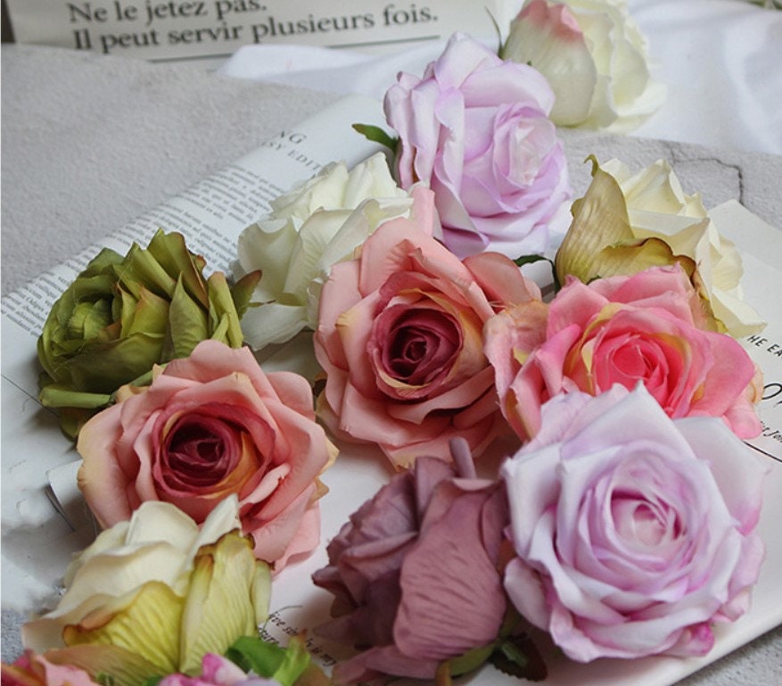 30 Heads Wedding Flower Artifical Simulation Floral Rose Camellia Diam.8cm  For Wedding Arrangement Supplies Party Home DIY Decoration