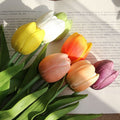 Real Touch Tulips PU Foam Soft Flowers  Wedding Flowers Faux Tulips for Home Decorations Floral Arrangement