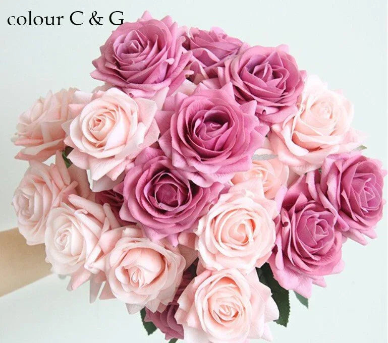10pcs rose Blush Pink Austen Real Touch Moisturizing Rose Diameter 9cm Wedding Flowers For Table Centerpieces Ceremony Reception