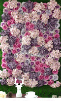 Flower Wall For Wedding Romantic Photography Backdrop Bridal Shower Special Event Salon Decor Fake Flower Panel 40x60cm