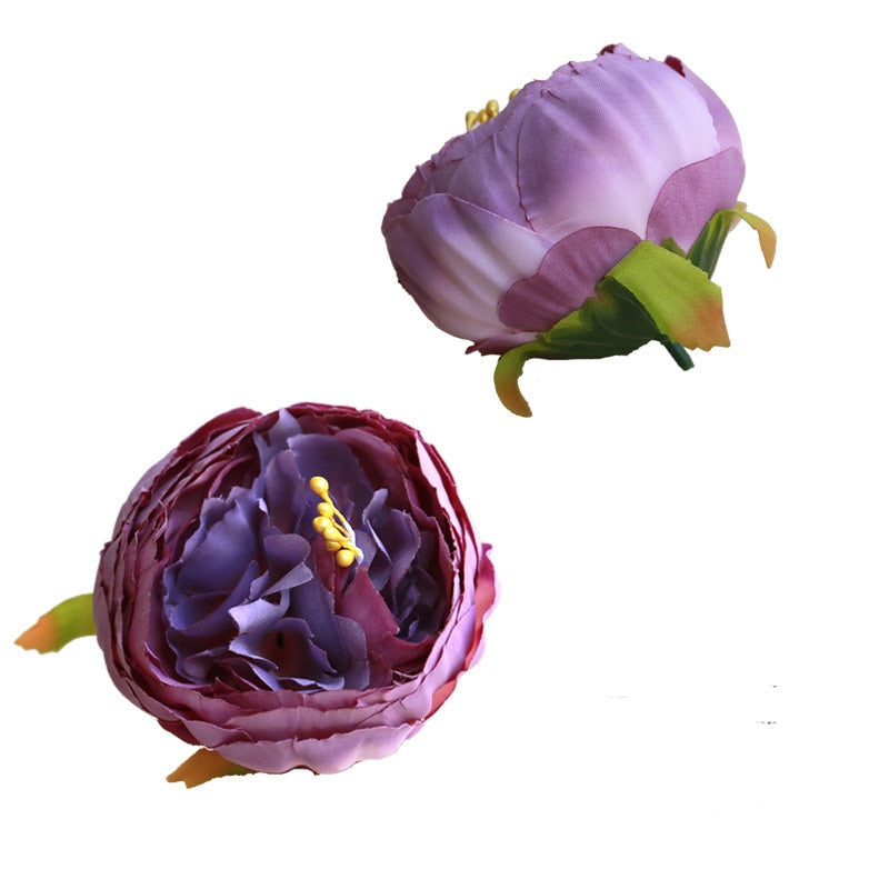 Wholesale 50 Heads Artificial Simulation Silk Peony Camellia Flower Head Diam.9cm/3.54"  DIY Wedding Wall Decoration Flowers