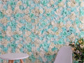 Mint Blue Wedding Floral Wall Artifical Simulation Silk Rose Hydrangea Flower Walls  Baby Shower Special Event Backdrop Decor Panels 40x60cm