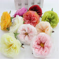 Wholesale 50Heads Wedding Flowers Artificial Simulation Silk Camellia Diam.7.5cm DIY Wedding Special Event Backdrop Layout Accessory Floral