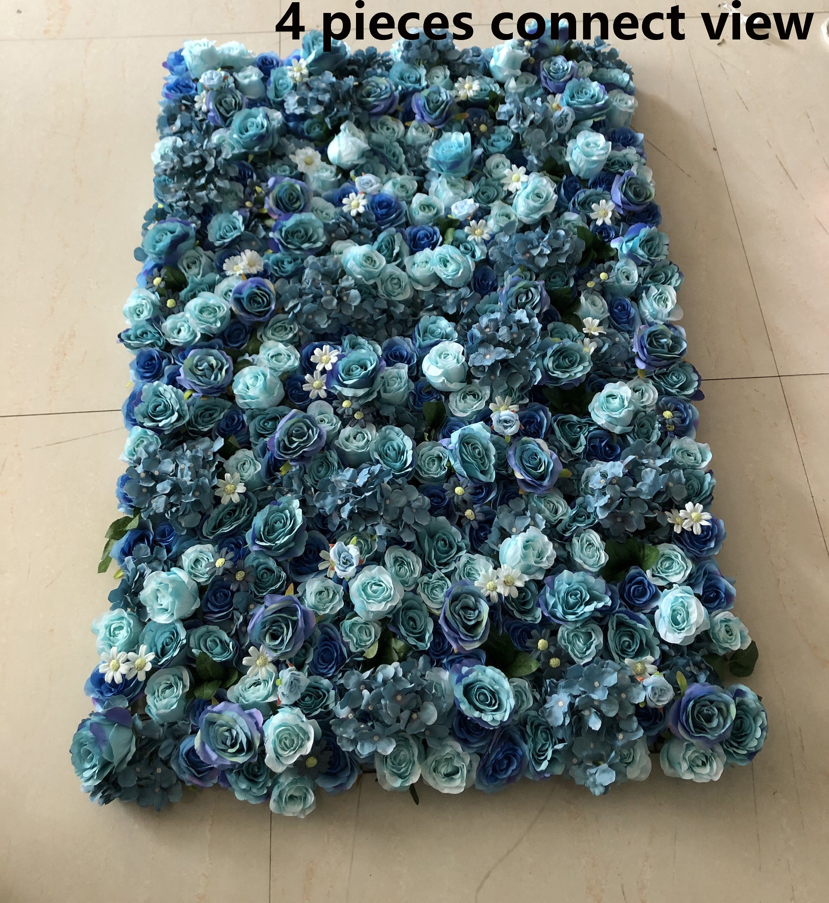 Aqua Blue Tiff Blue Fake Flower Wall for Wedding Photography Backdrop Simulation Rose for Special Event Party Decor Panel