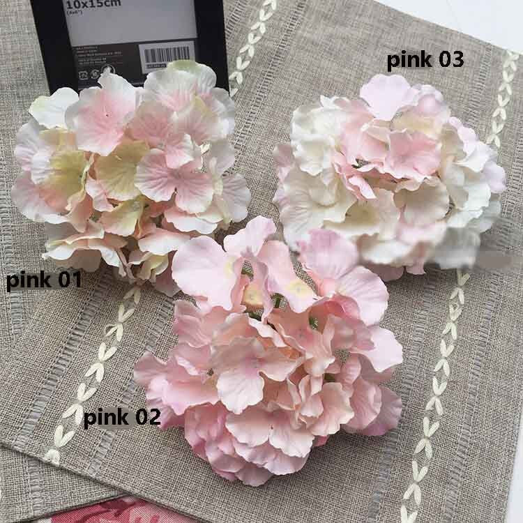 Wholesale 50Heads Artificial Simulation Silk Hydrangea Flower Head Diameter 16cm DIY Wedding Bride Shower Baby Shower Decoration Flower Head