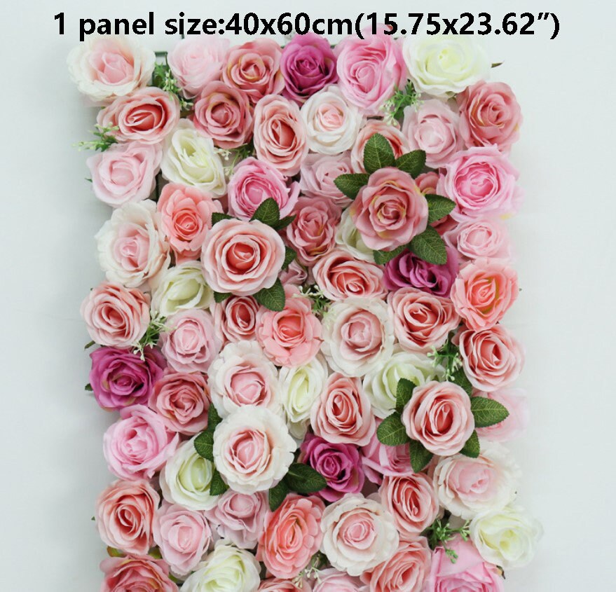 Artifical  Flower Wall For Wedding Backdrop Arrangement Decor Bridal Shower Photography Boutique Shop Decor Floral Panels 15.75 x23.62inch
