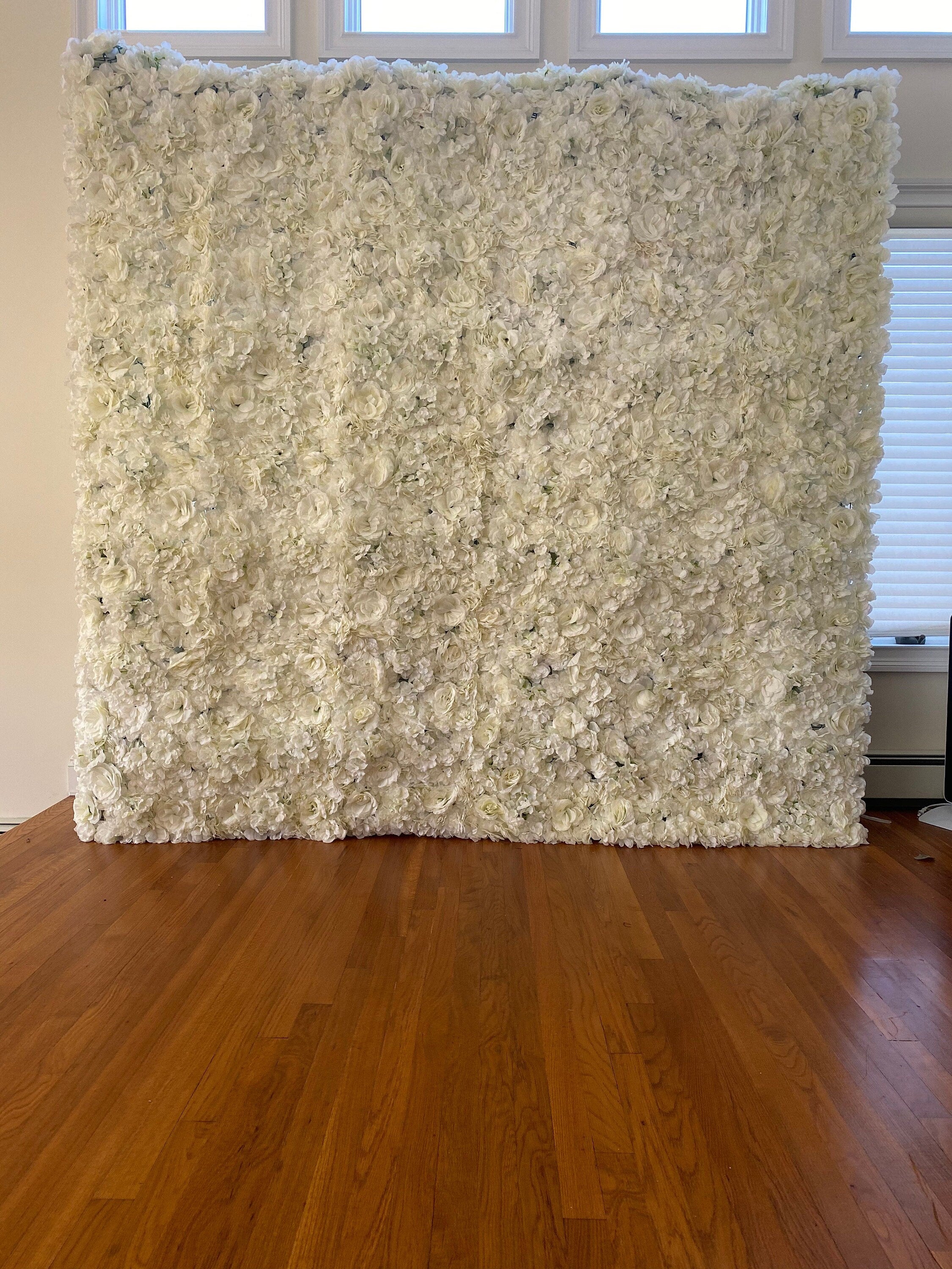 White Flower Wall Artificial Rose Hydrangea Flower Backdrops For Romantic  Photography Bridal Shower Panels