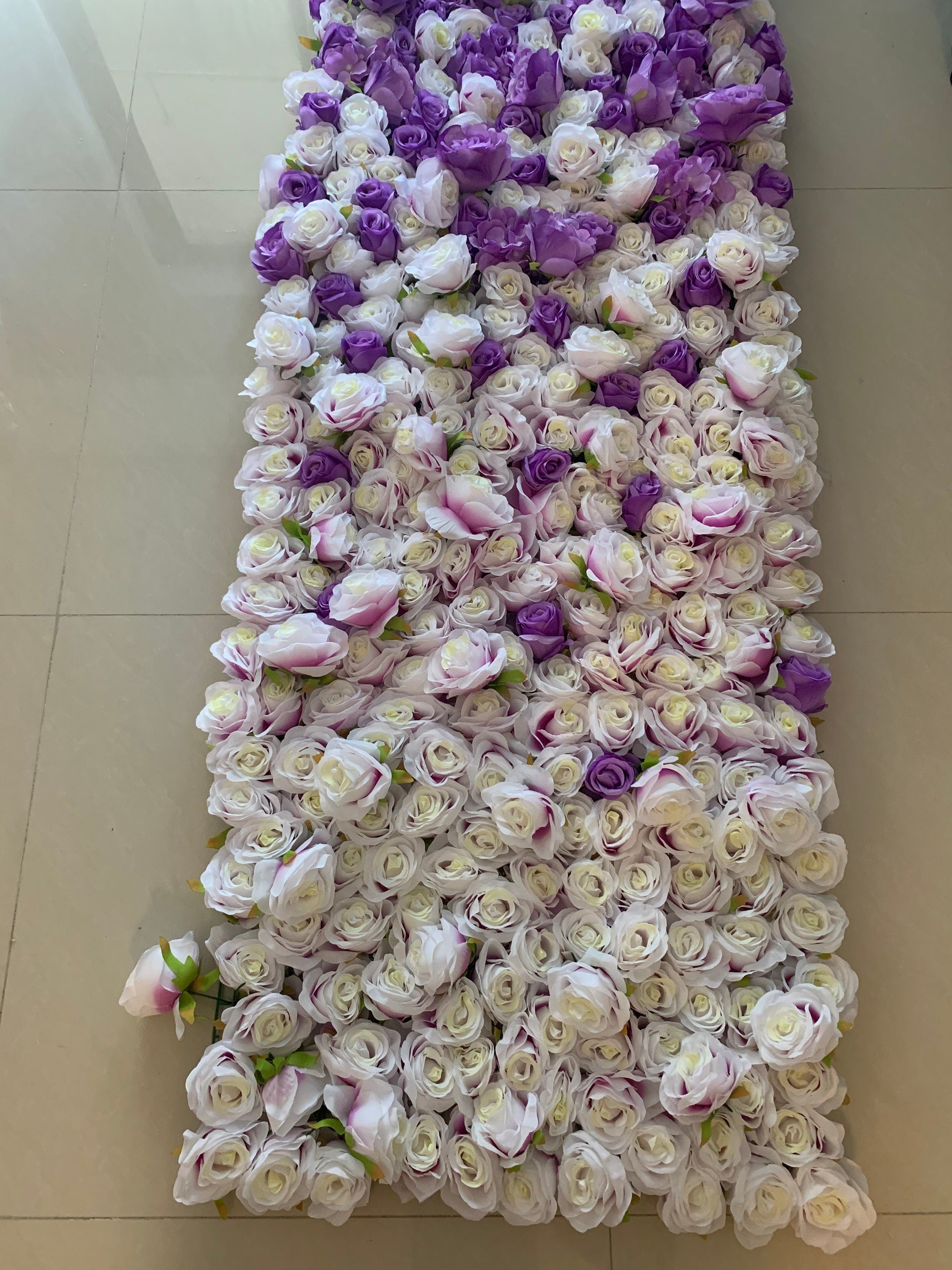 Purple Gradul Floral Wall Artificial flower Wedding Photography Backdrop Bridal Shower Event Salon Party Arrangement Decor Floral Panels 40x60cm