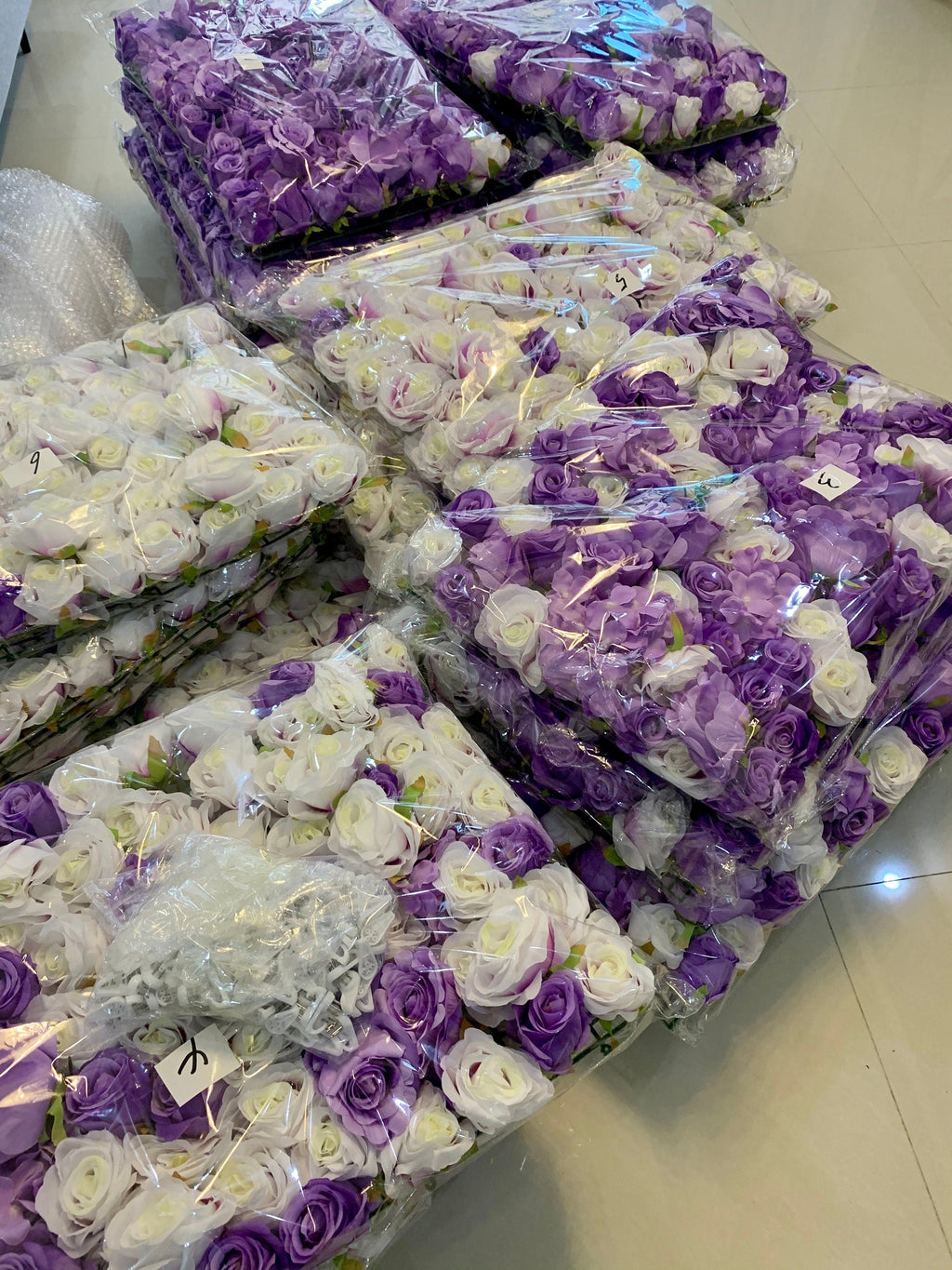 Purple Gradul Floral Wall Artificial flower Wedding Photography Backdrop Bridal Shower Event Salon Party Arrangement Decor Floral Panels 40x60cm