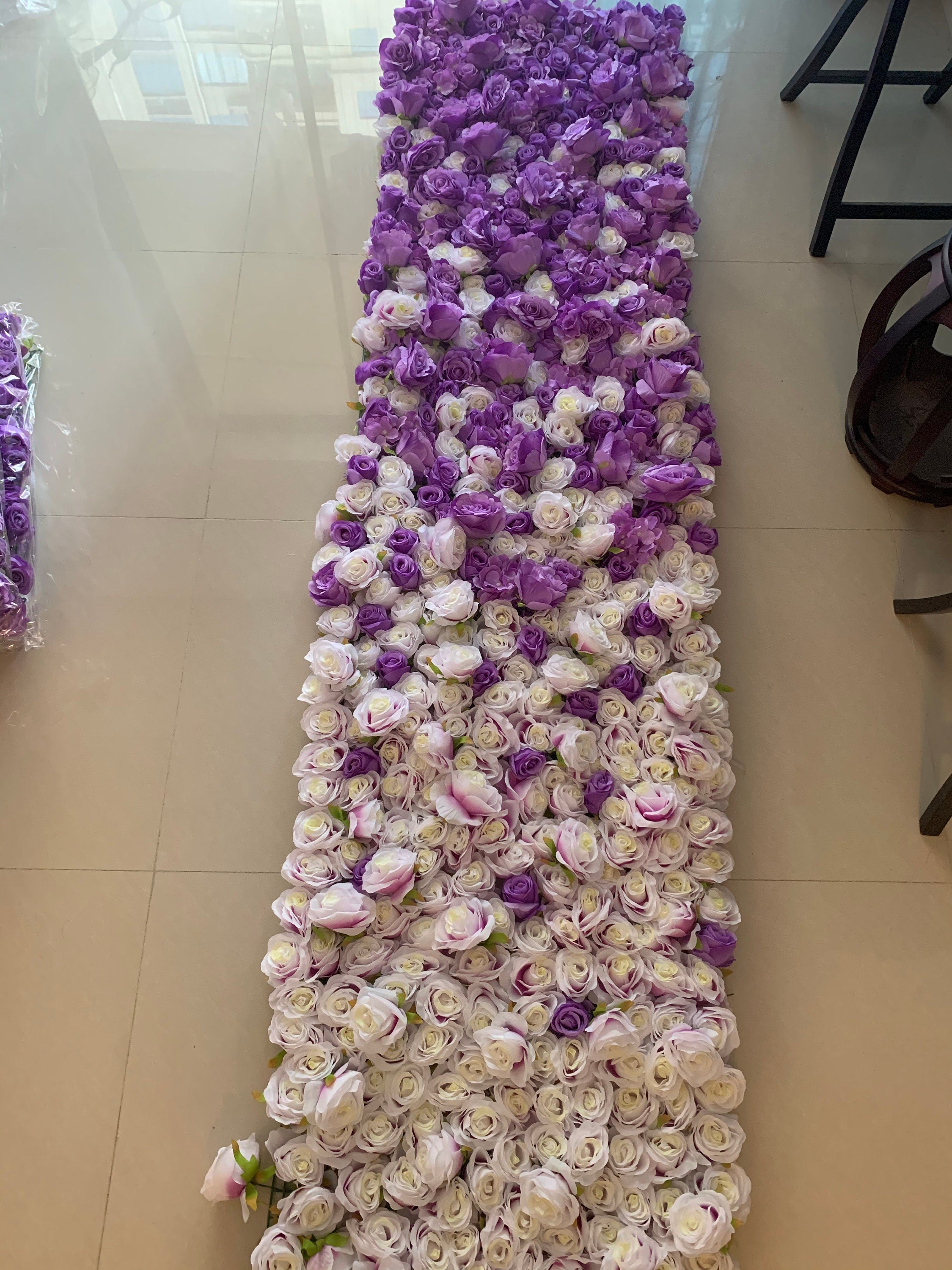 Purple Gradul Floral Wall Artificial flower Wedding Photography Backdrop Bridal Shower Event Salon Party Arrangement Decor Floral Panels 40x60cm