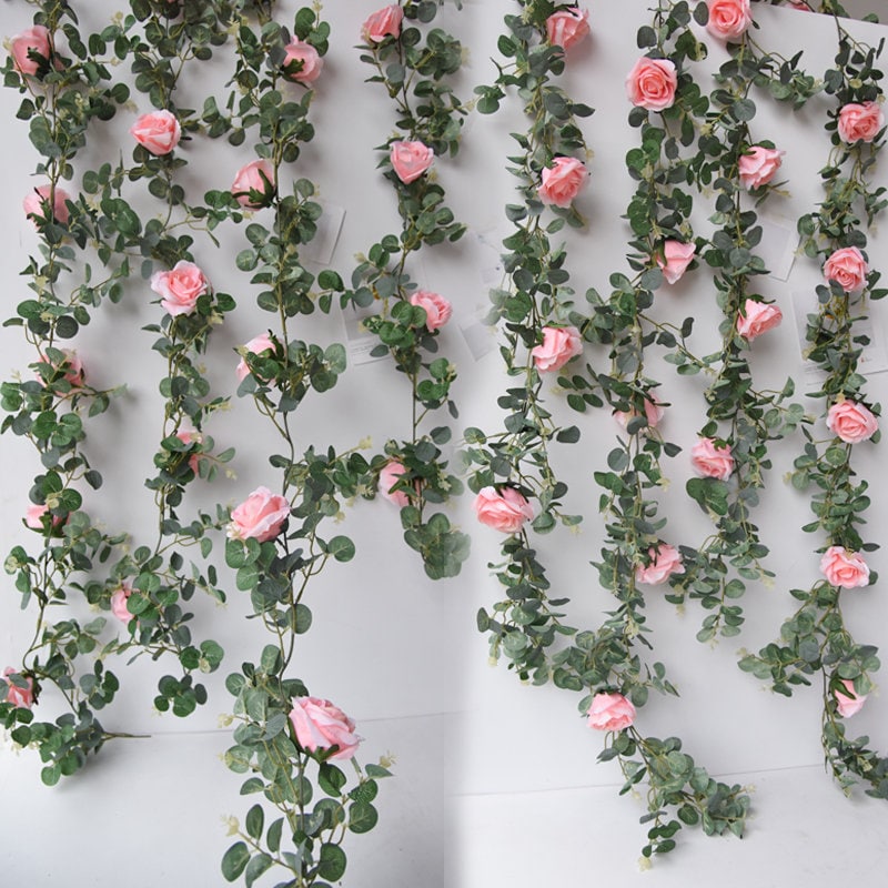 Artificial Flower Simulation Garland Vine Rose Garland Green Plants Cane Home Outdoor Decor Photography Flowers Wedding Table Florals