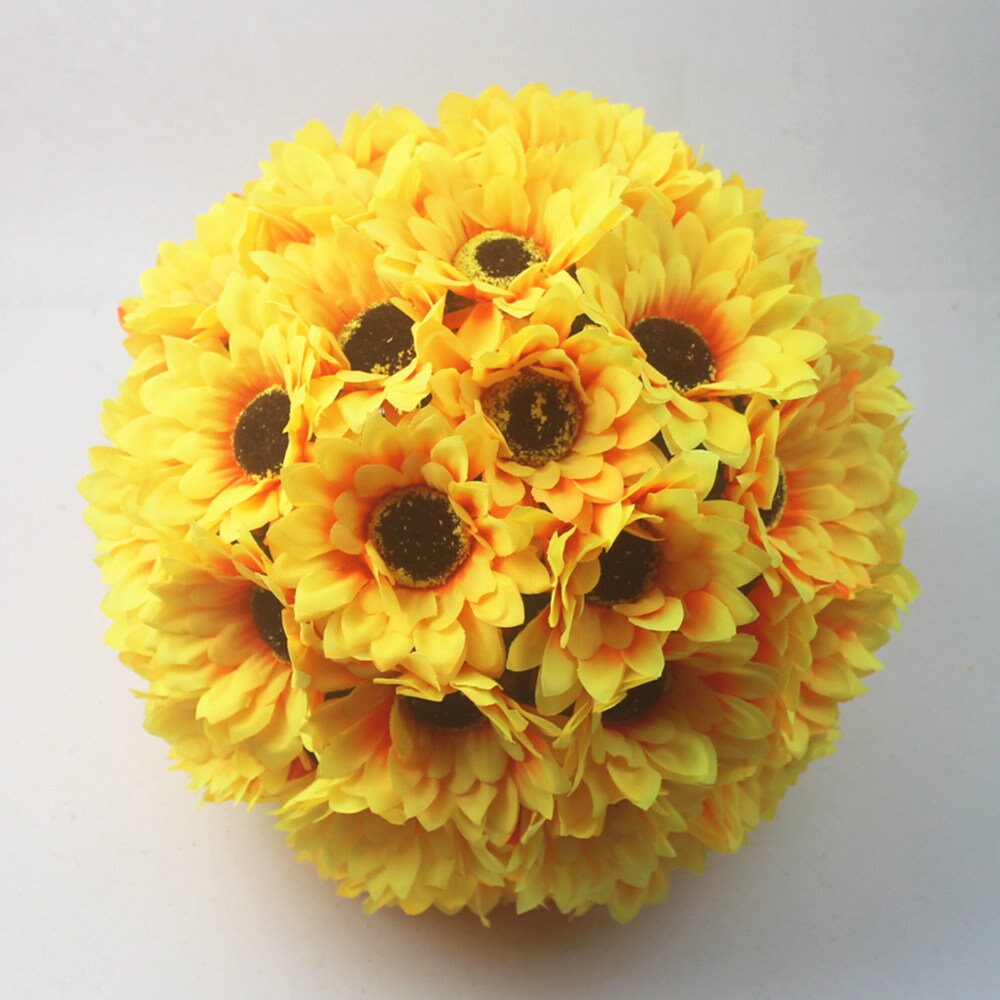 Sunflower Wedding Kissing Ball Flowers  Diam. 5.5"/7.5"/9.5" Daisy Pompom For Wedding Centerpieces Bridal Shower