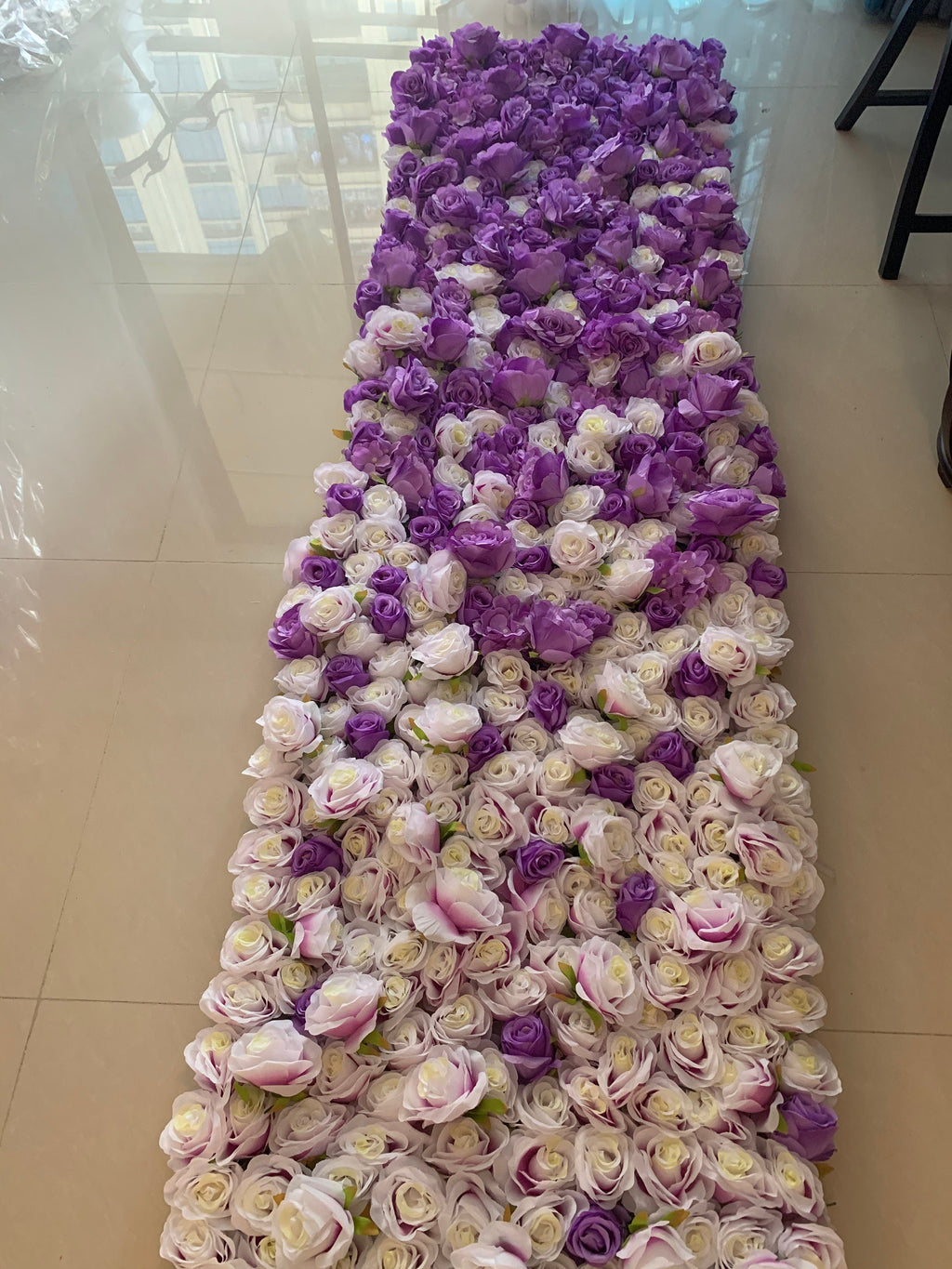 Purple Gradul Floral Wall Artificial flower Wedding Photography Backdrop Bridal Shower Event Salon Party Arrangement Decor Floral Panels 40x60cm