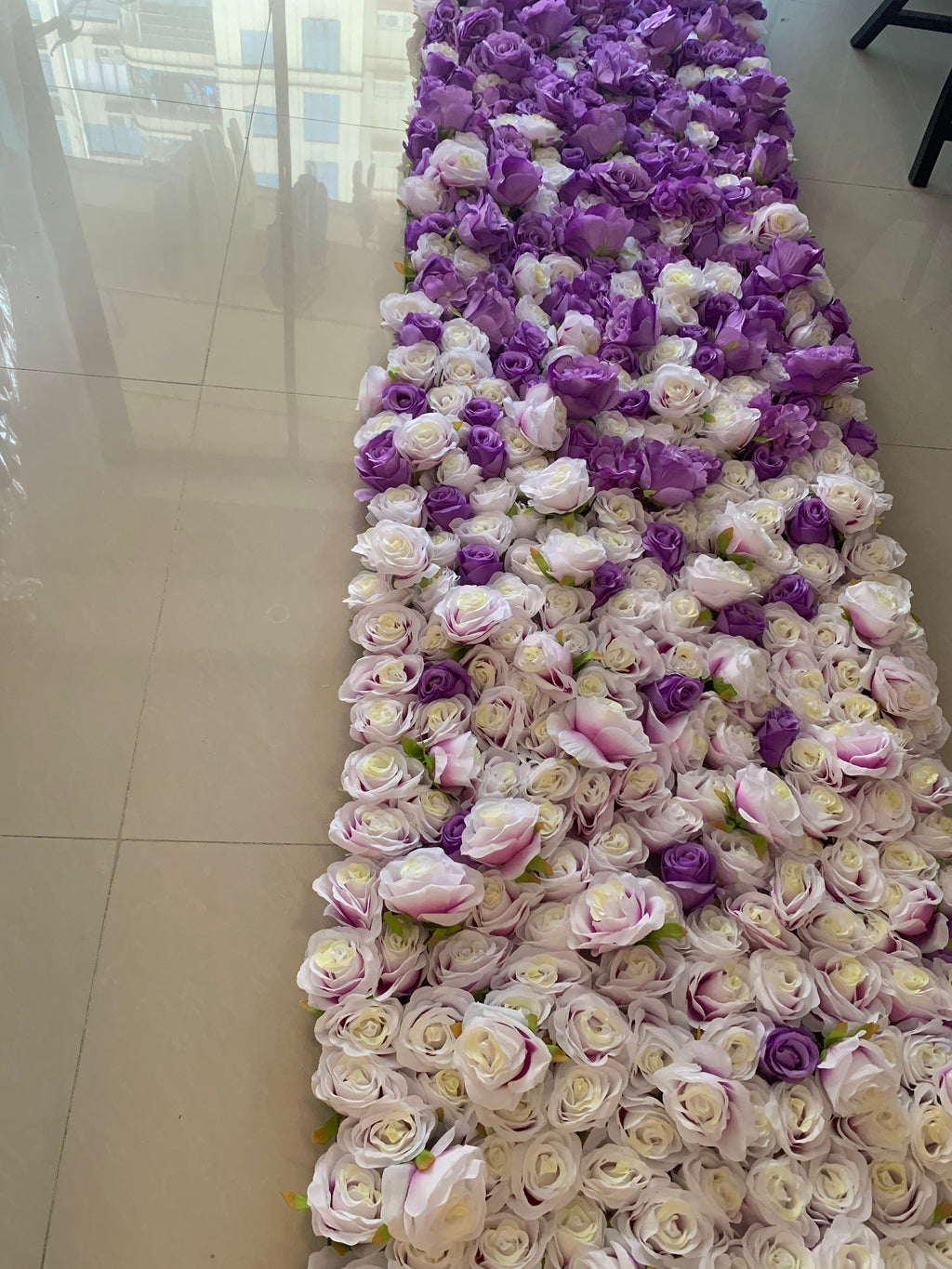 Purple Gradul Floral Wall Artificial flower Wedding Photography Backdrop Bridal Shower Event Salon Party Arrangement Decor Floral Panels 40x60cm