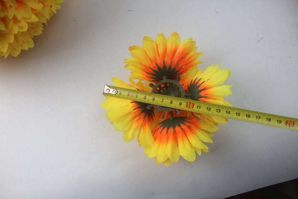 Sunflower Wedding Kissing Ball Flowers  Diam. 5.5"/7.5"/9.5" Daisy Pompom For Wedding Centerpieces Bridal Shower