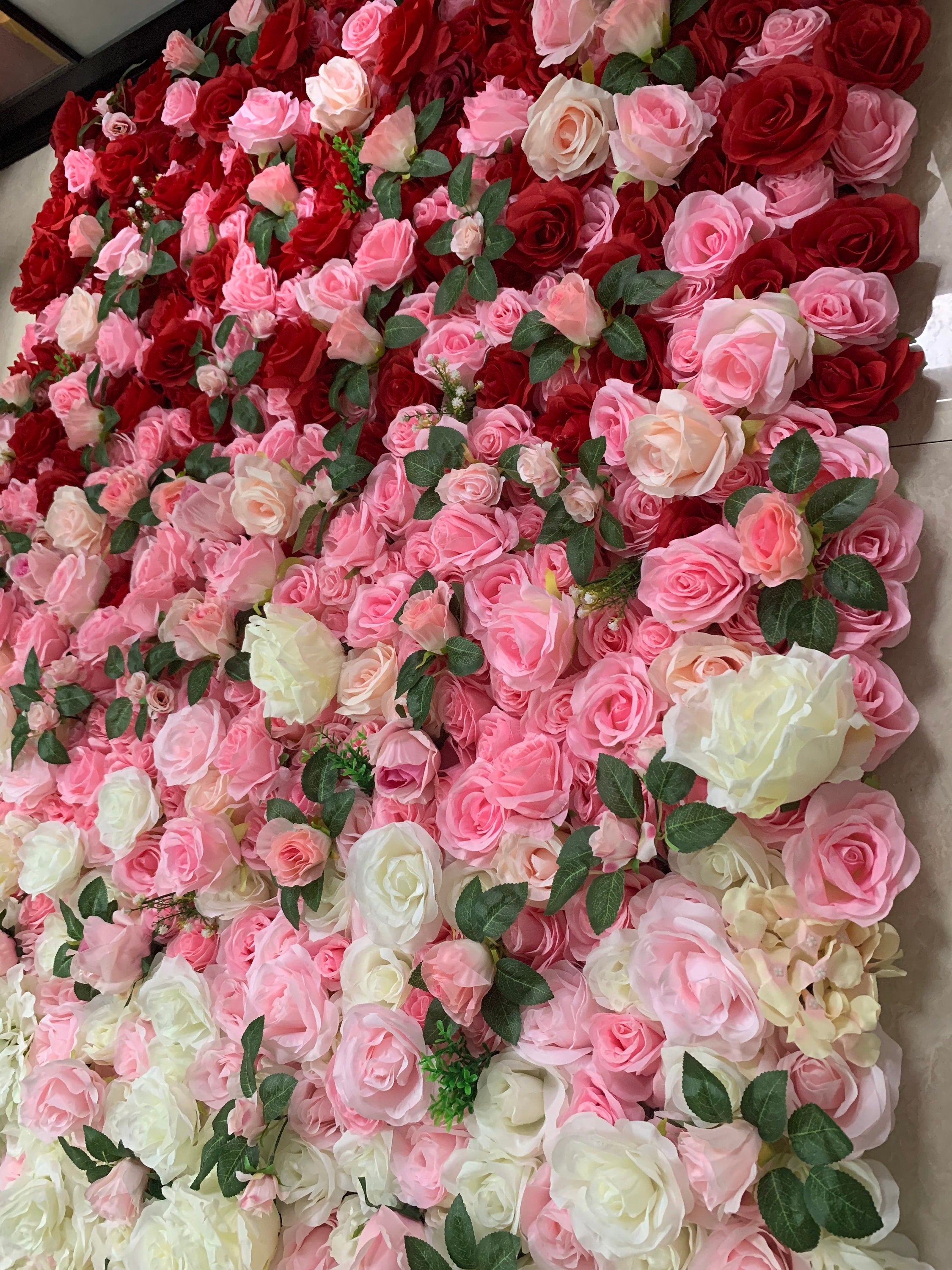 Gradual Color Floral Wall Wedding Arrangement Fake Flower Wall Backdrop Bridal Shower Event Salon Party  Photography Panel 15.75"x23.62"