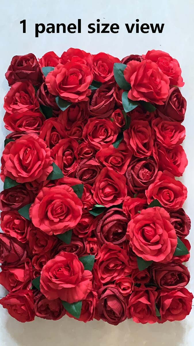 Red Rose Wedding Flower For Romantic Photography Backdrop Bridal Shower Special Event Arrangement Decor Fake Floral Panels