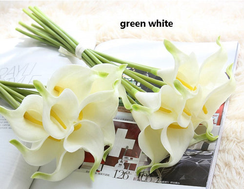 10 Stems Small White Calla Lily Flowers Real Touch Bridal Bouquet Faux Flowers Wedding Centerpieces Table Decor Floral 10 Colours Avaliable