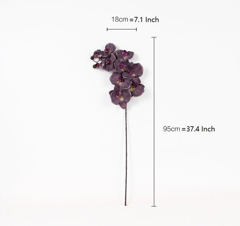 Dark Purple Orchid Flowers, Faux flowers, phanelopsis, Exotic,Tropical,Special Event Centerpieces Arrangement Floral  Length 37 inches