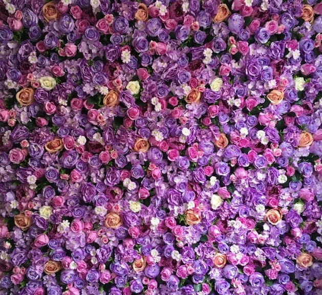 Purple Flower Backdrop Wall For Wedding Arrangement Bridal Shower Baby Shower Photography Background Floral Panels
