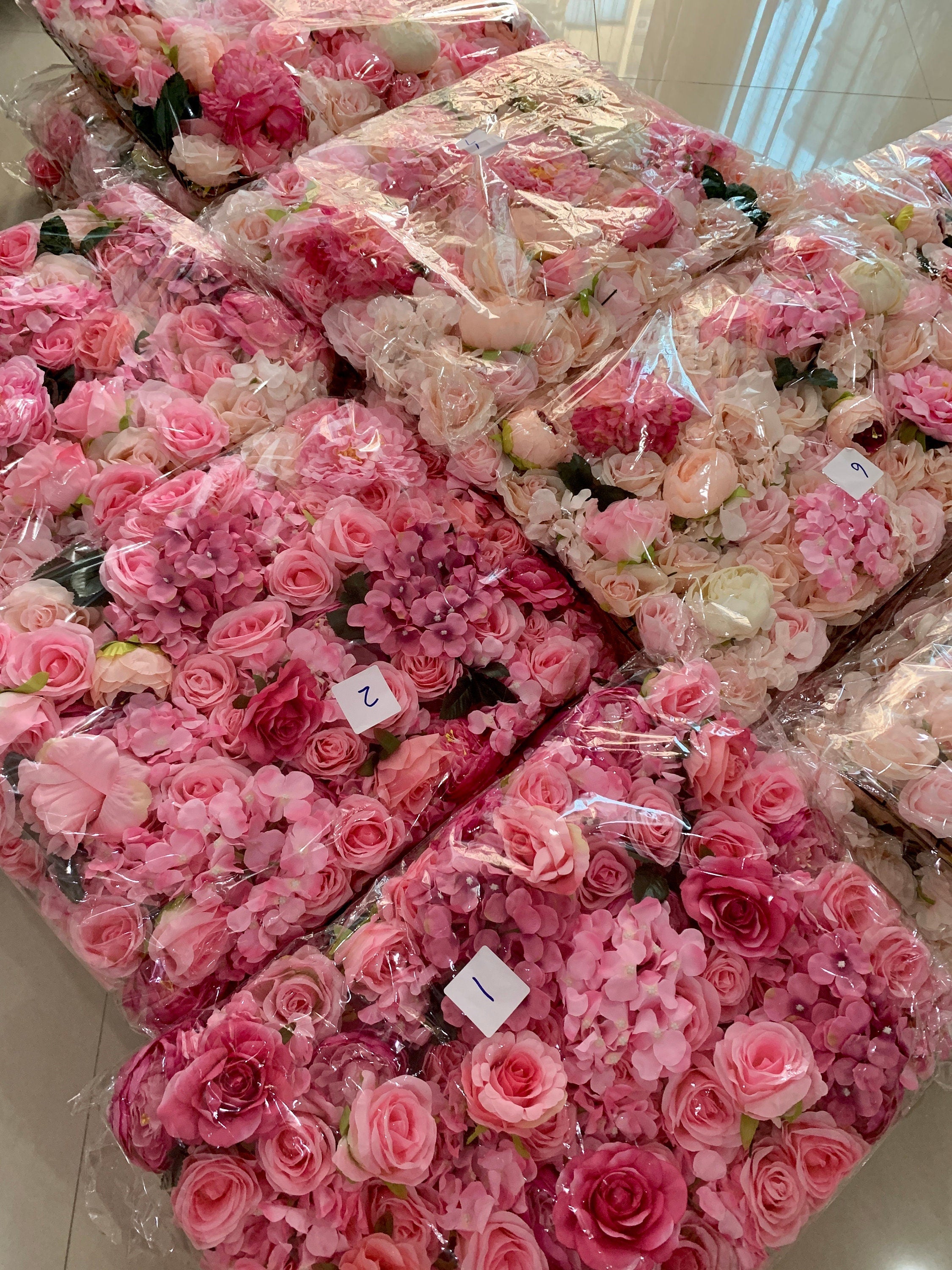 Gradual Color Floral Wall For Wedding Arrangement Fake Flower Wall Backdrop Bridal Shower Event Salon Party Photography Panel 15.75"x23.62"