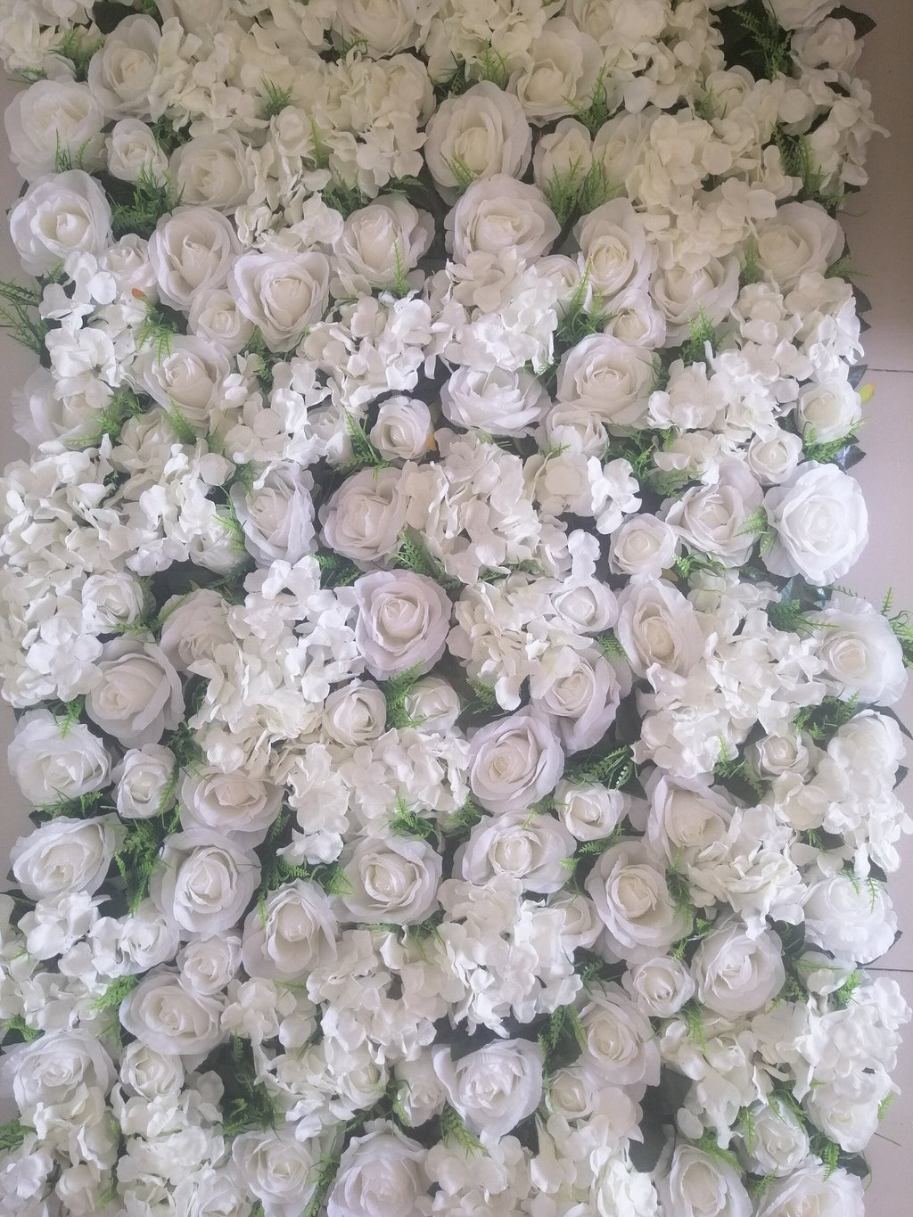 White Fake Flower Wall for Out Wedding Photography Backdrop Simulation Hydrangea Plants For Bridal Shower Party Decor Panel 15.75x23.62inch