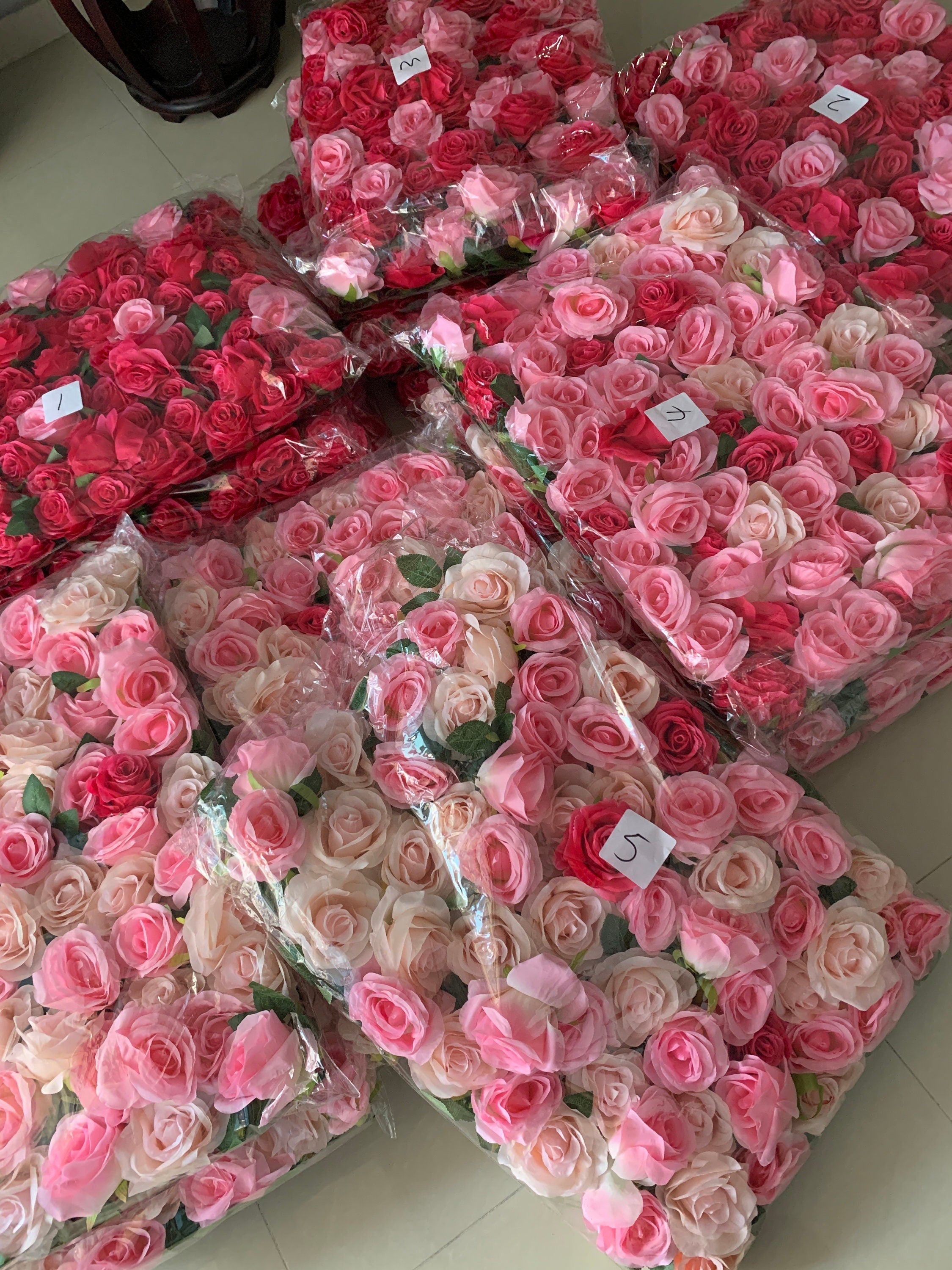 Pink Gradul Floral Wall For Wedding Photography Backdrop Bridal Shower Event Salon Party Arrangement Decor Floral Panels 40x60cm