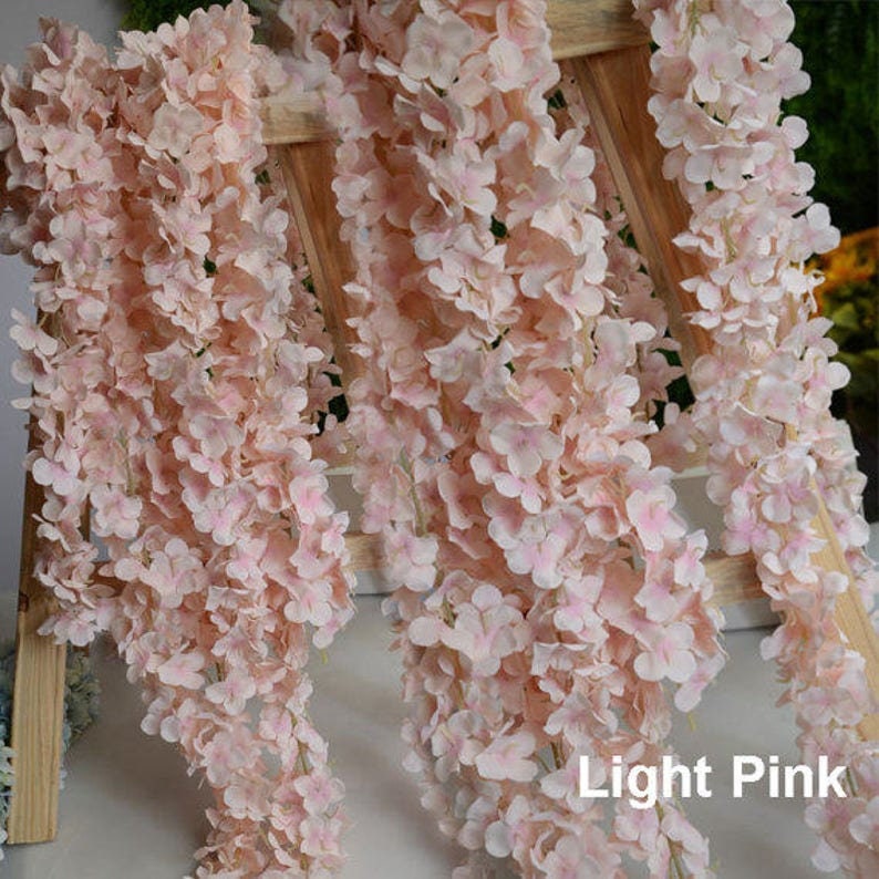10pcs Length 180cm/70" Wisteria Garland Hanging Flowers For Outdoor Wedding Ceremony Decor Silk Wisteria Vine Wedding Arch Floral Decora