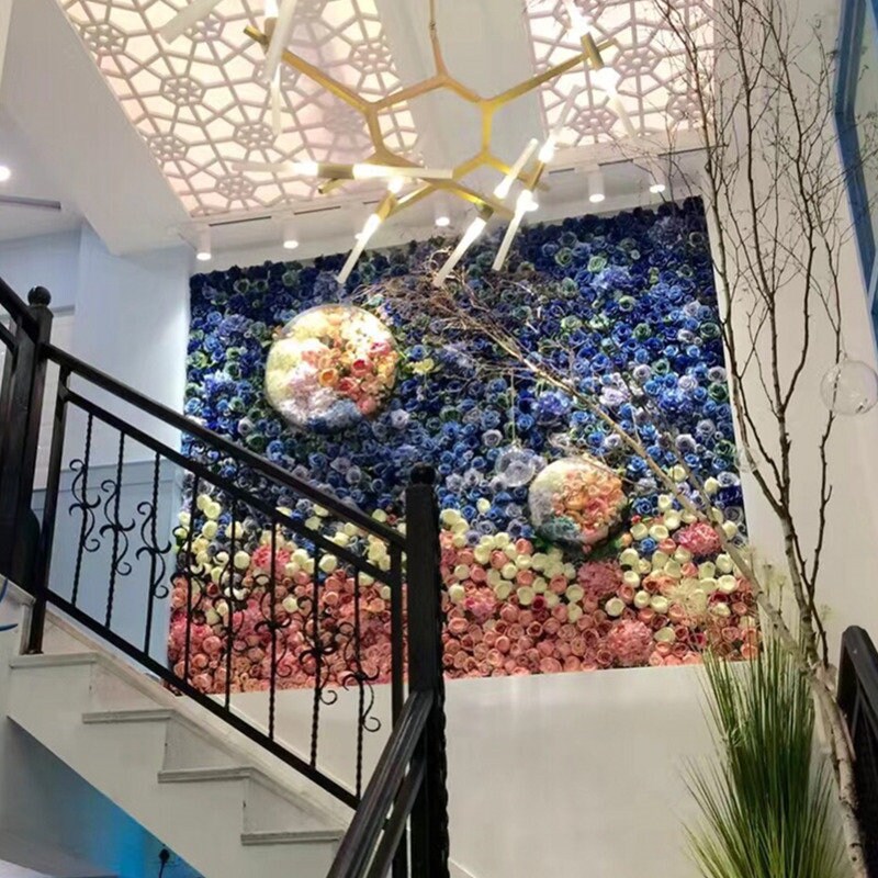 Gradual Royal Blue Flower Wall For Wedding Photography Backdrop Bridal Shower Special Event Salon Arrangement Decor Floral Panels