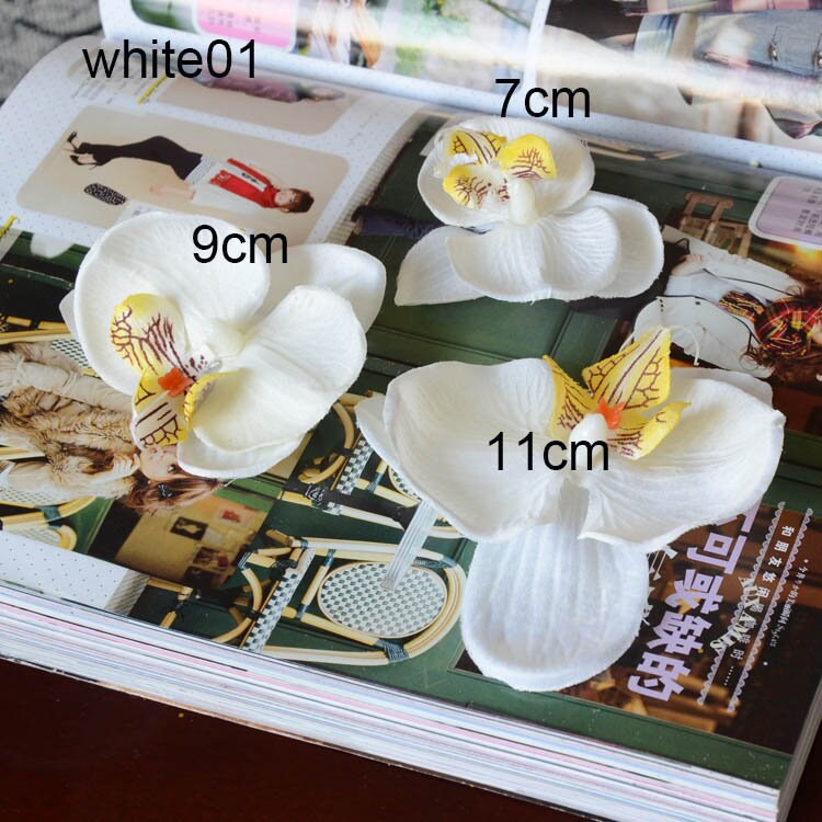 100 Heads Artificial Simulation Orchid butterfly FlowersDiam. 9cm/7cm  DIY Wedding Holiday Decoration Hat Shoes Accessories