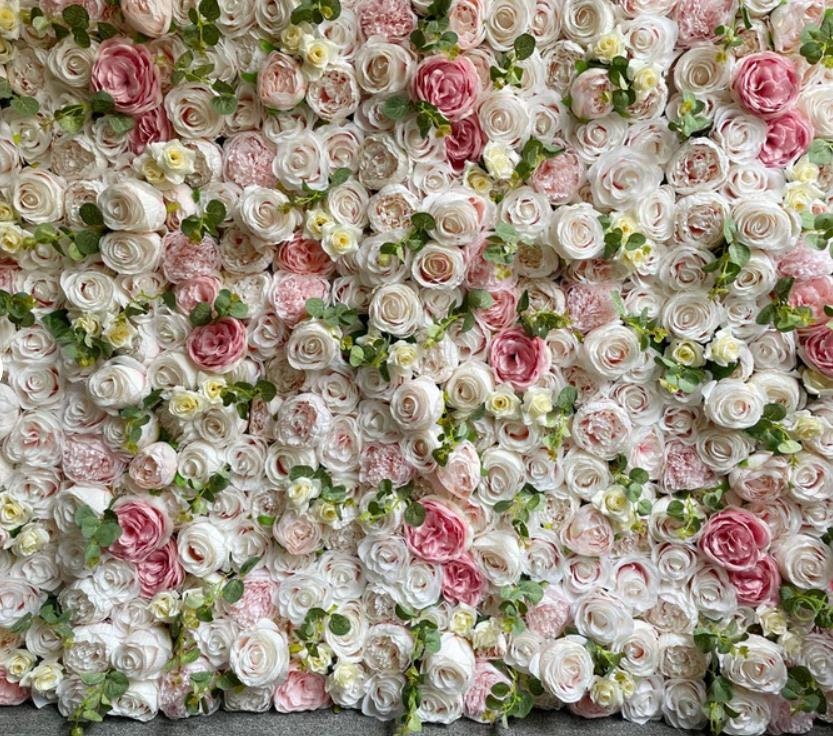 Baby Pink Fake Flower Wall For Wedding Photography Backdrop Special Event Party Boutique Shop Decor Floral Panels 40x60cm