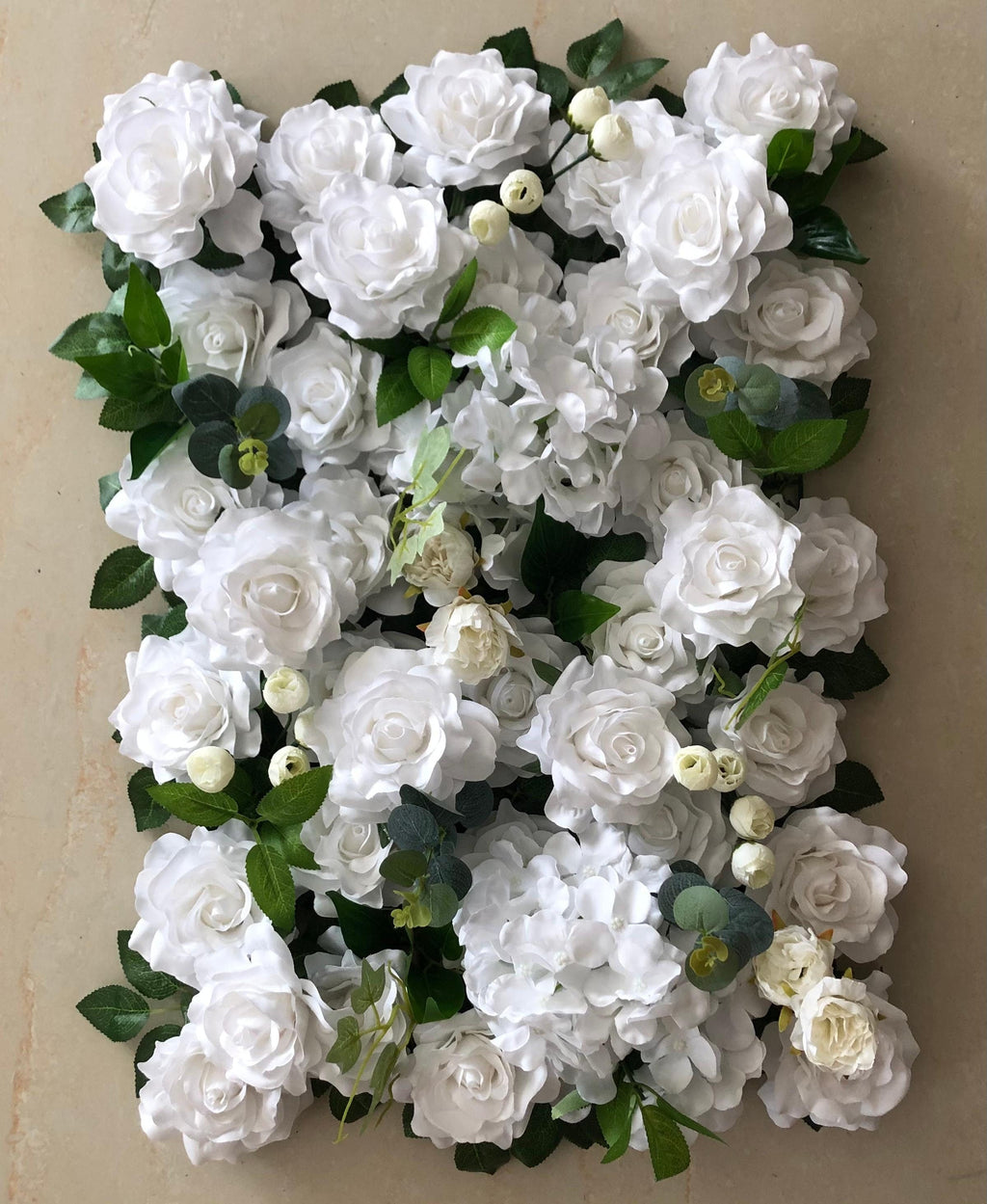 White Flower Wall for Wedding Photography Backdrop Artificial Simulation Rose Wall for Special Event Party Decor Panels