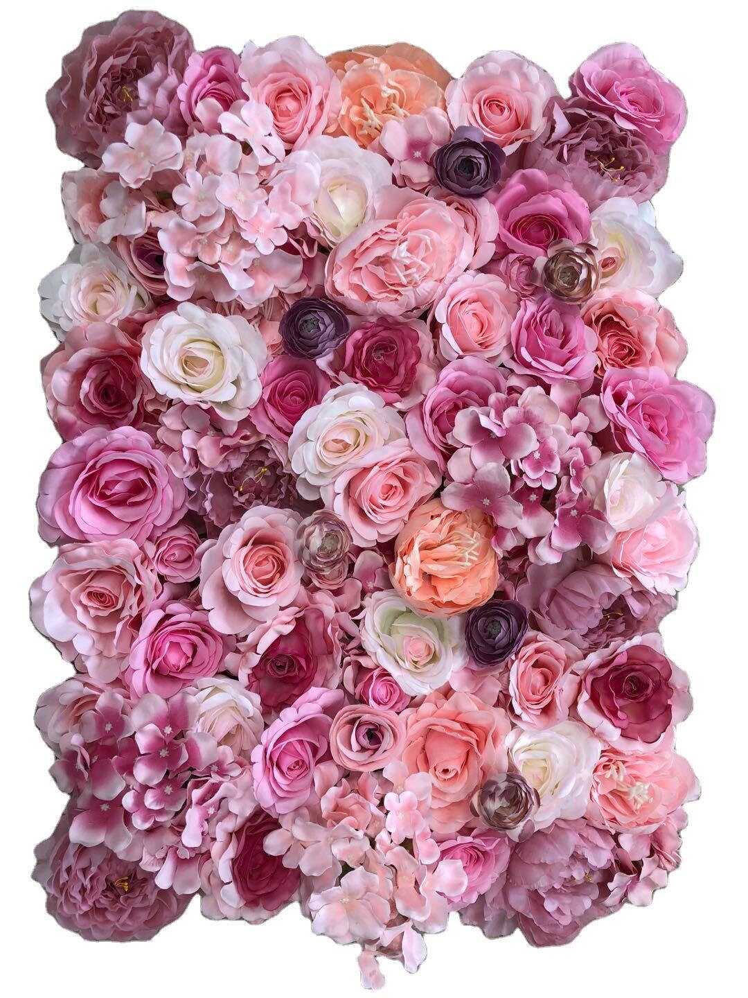 Wedding Flower Wall 3D Backdrops For Romantic Photography Baby Shower Salon Special Event Fake Floral Panel 15.75x23.62inch