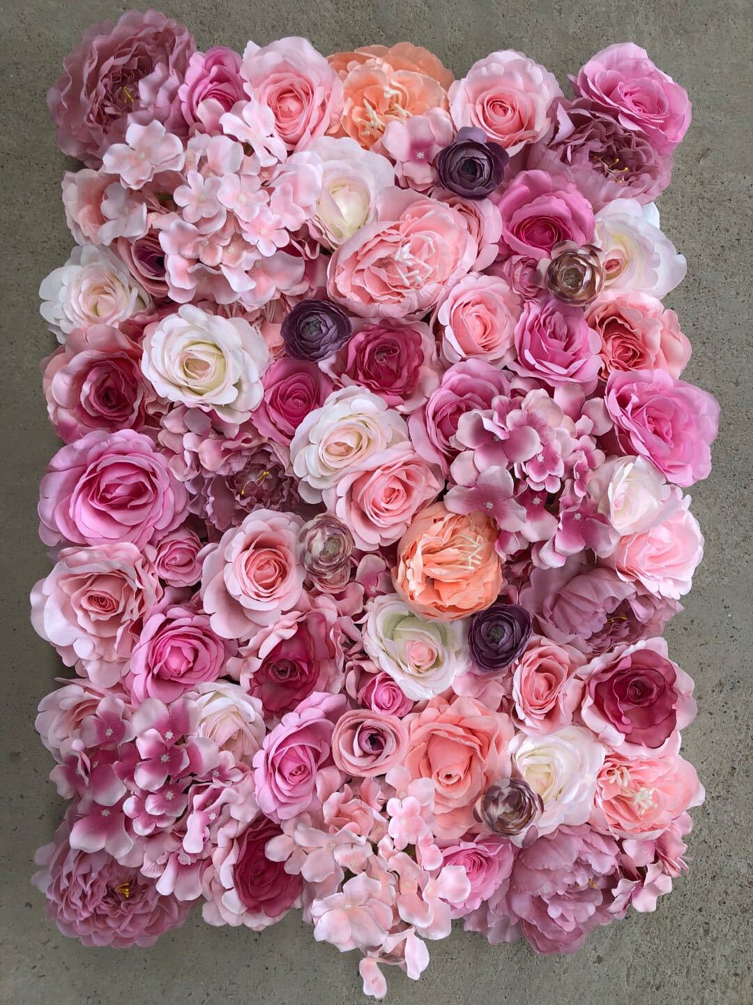 Wedding Flower Wall 3D Backdrops For Romantic Photography Baby Shower Salon Special Event Fake Floral Panel 15.75x23.62inch