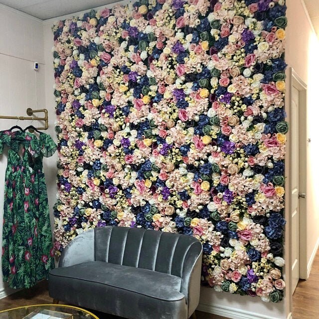 Colorful Flower Wall For Wedding Backdrop Arrangement Decor Bridal Shower Photography Boutique Shop Decor Floral Panels 15.75 x23.62inch