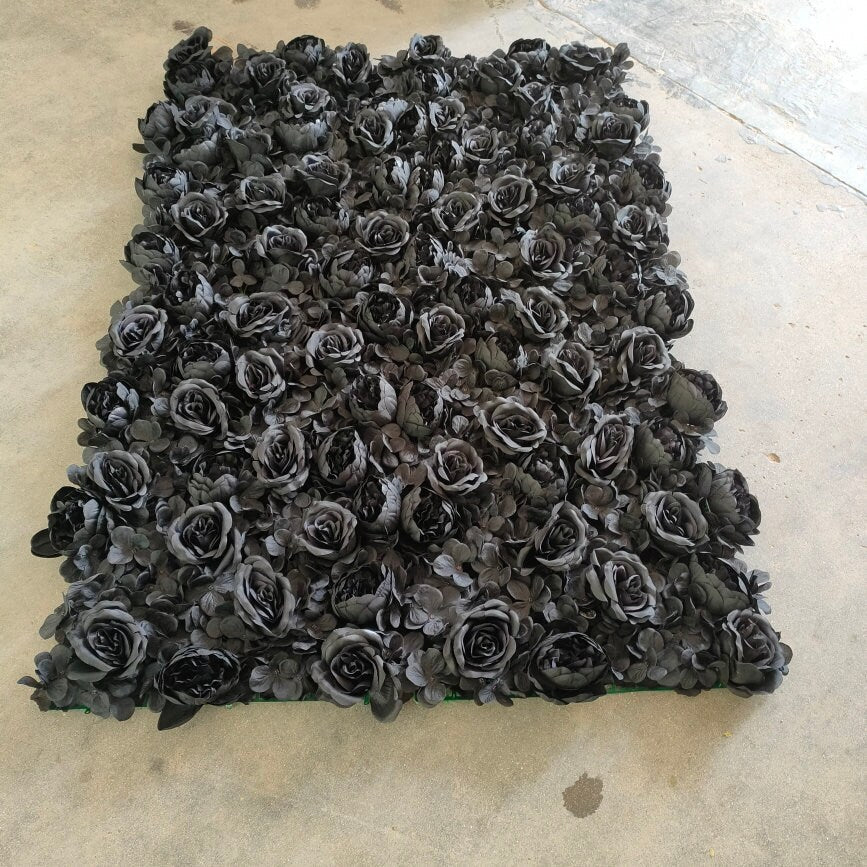 Popular Black Flower Wall  for Wedding Photography Backdrop Special Event Salon Arrangement Decor Floral Panels 40x60cm