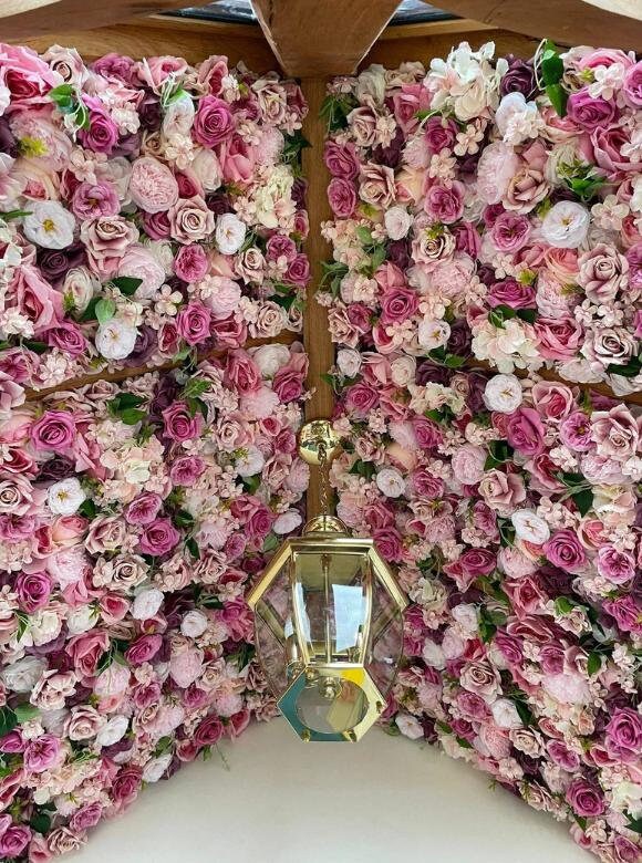 Pink Flower Wall For Wedding Photography Baby Shower Backdrop Special Event Party Arrangement Fake Floral Panels 40x60cm