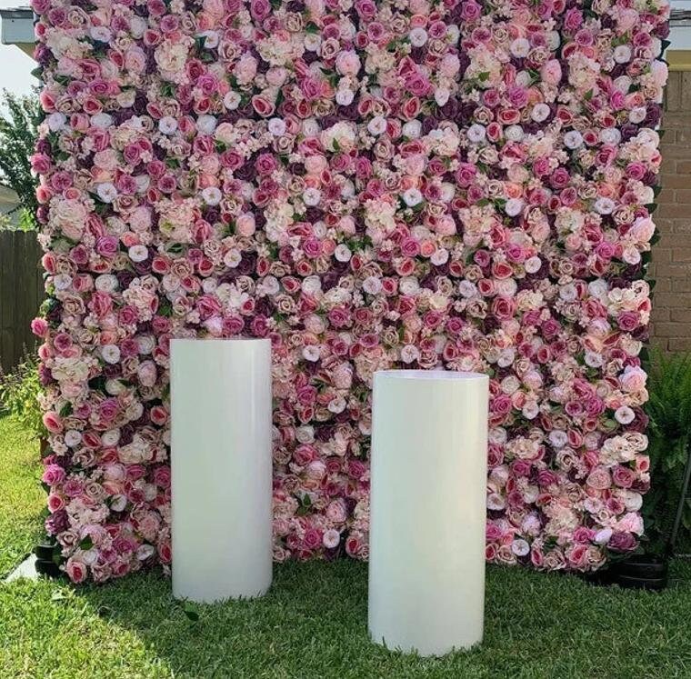 Pink Flower Wall For Wedding Photography Baby Shower Backdrop Special Event Party Arrangement Fake Floral Panels 40x60cm